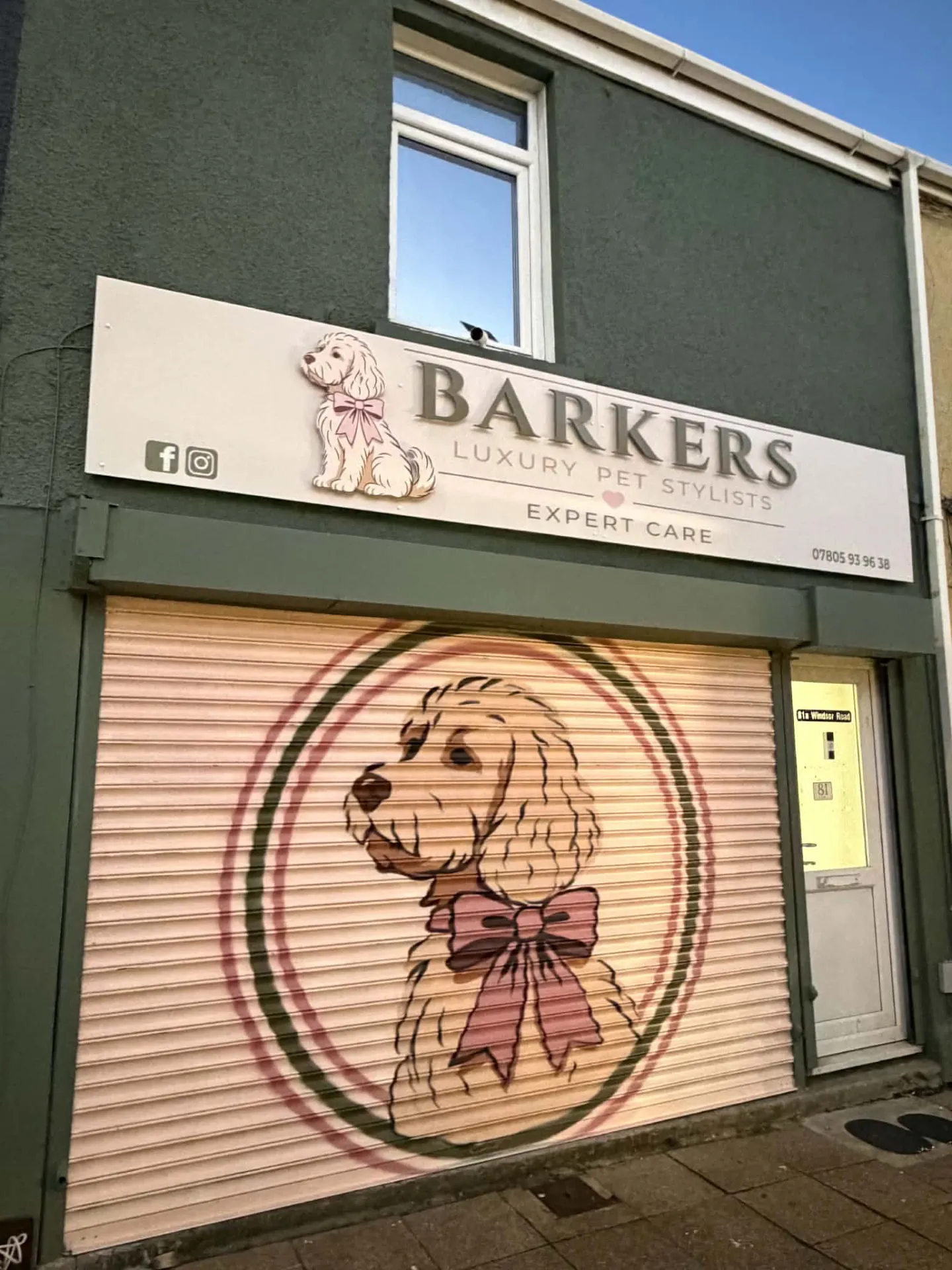 BARKERS salon shopfront on Windsor Road, Neath BARKERS salon shopfront on Windsor Road, Neath
